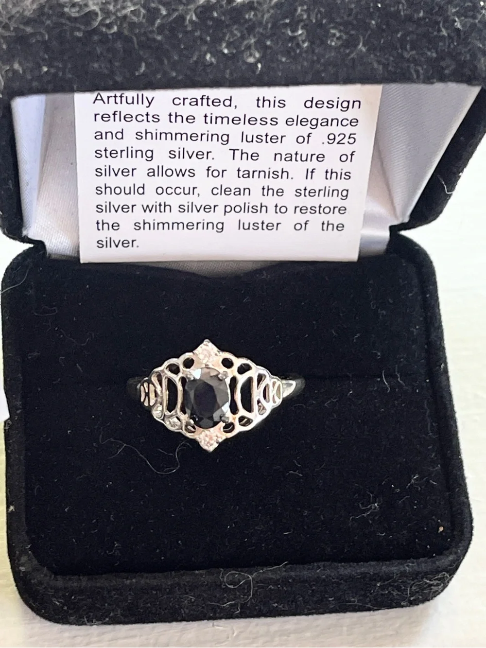 Sterling silver sapphire ring